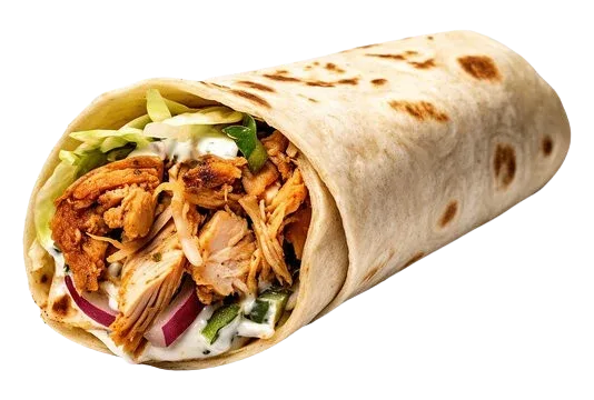 Chicken shawarma wrap at the best cafe in Dubai